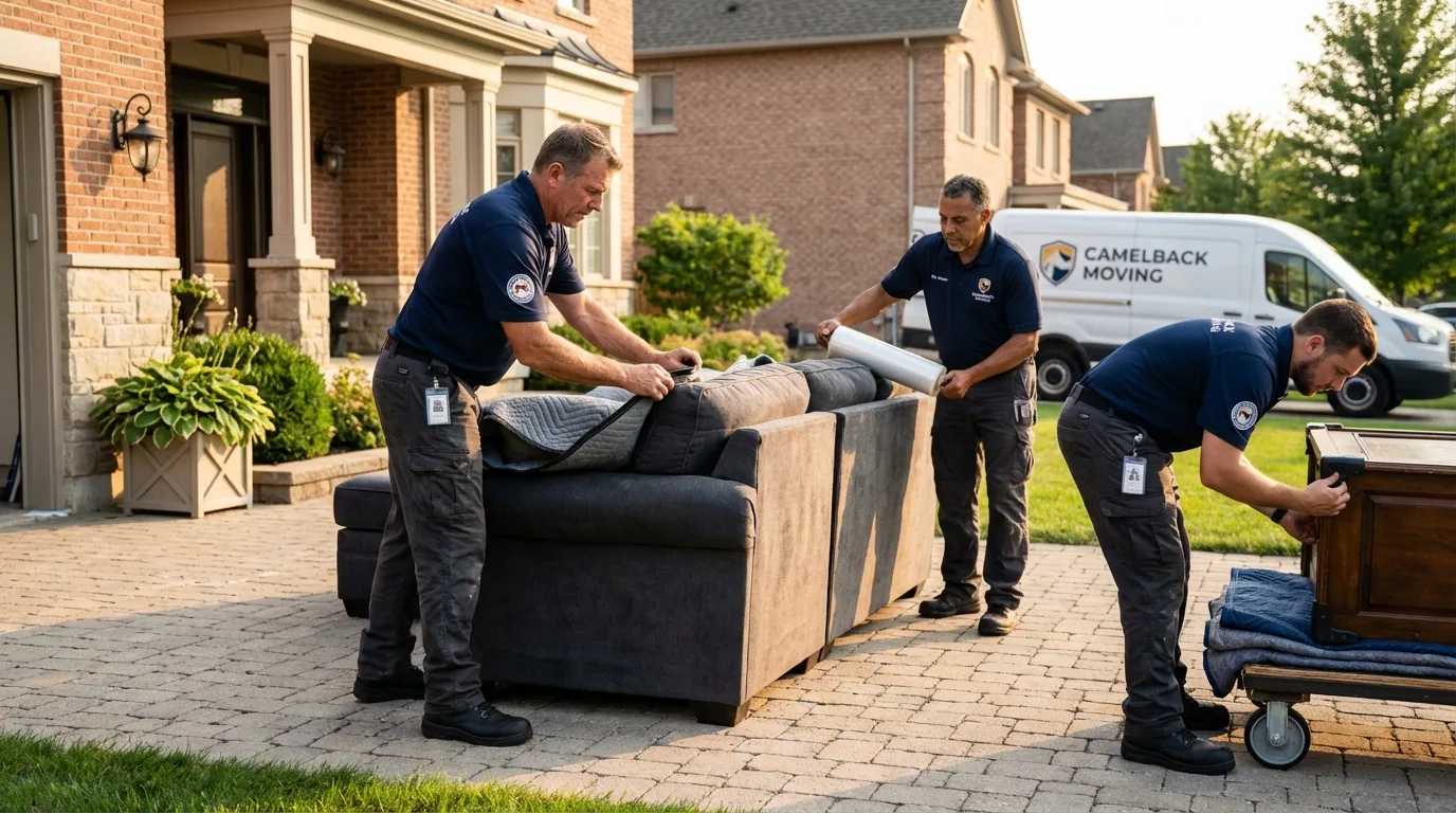Large estate moving crew wrapping furniture in Boonsboro, MD